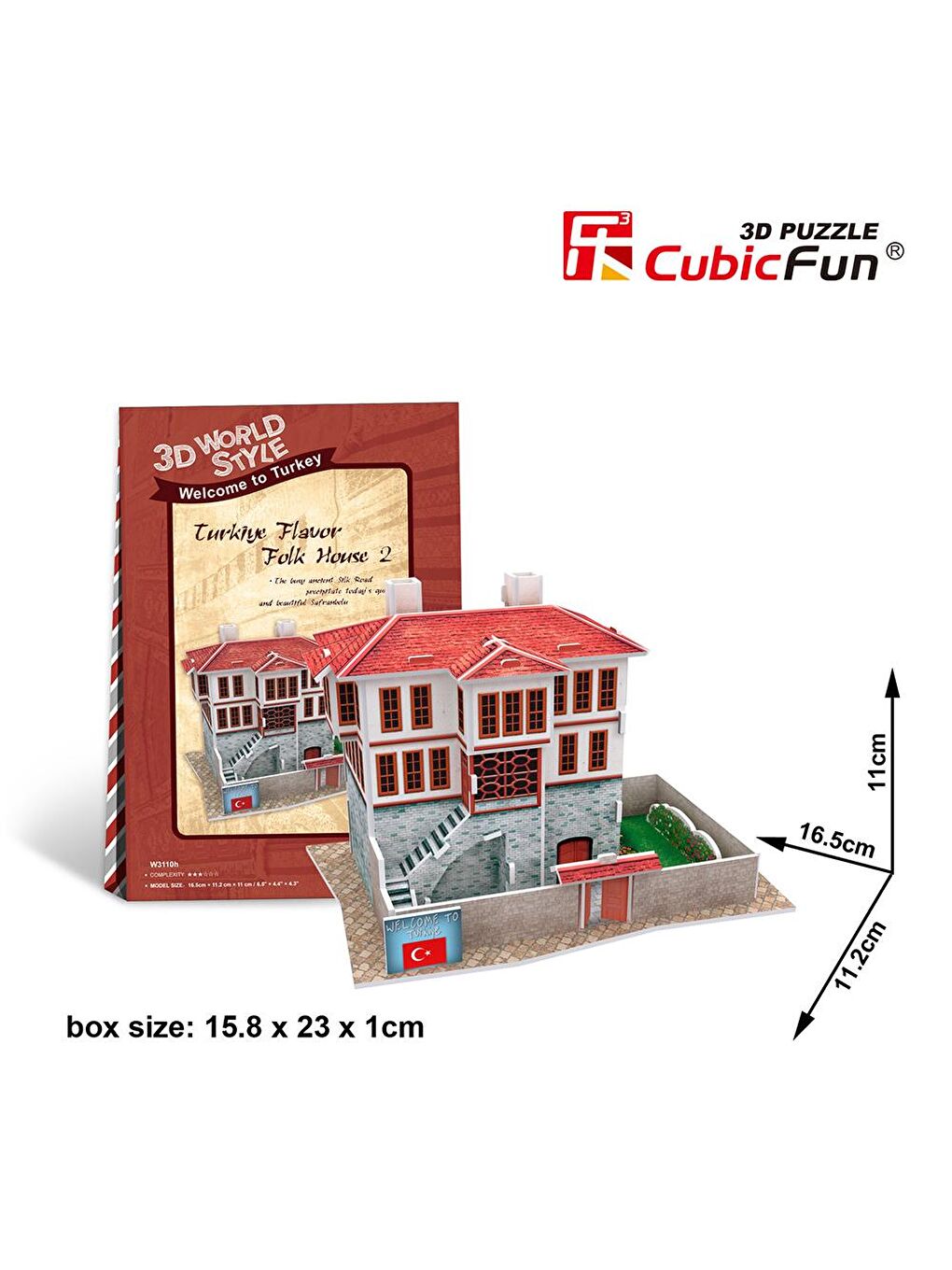 Cubic Fun Karışık 3D 18 Parça Puzzle Türk Halk Evi 2 - 3