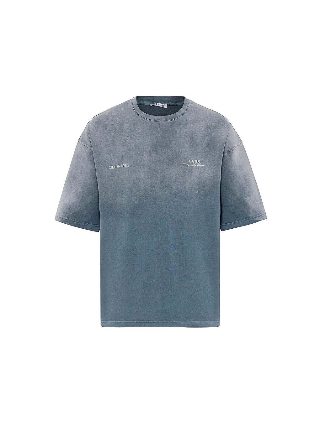 Yıkamalı Oversize Tişört Gri-1