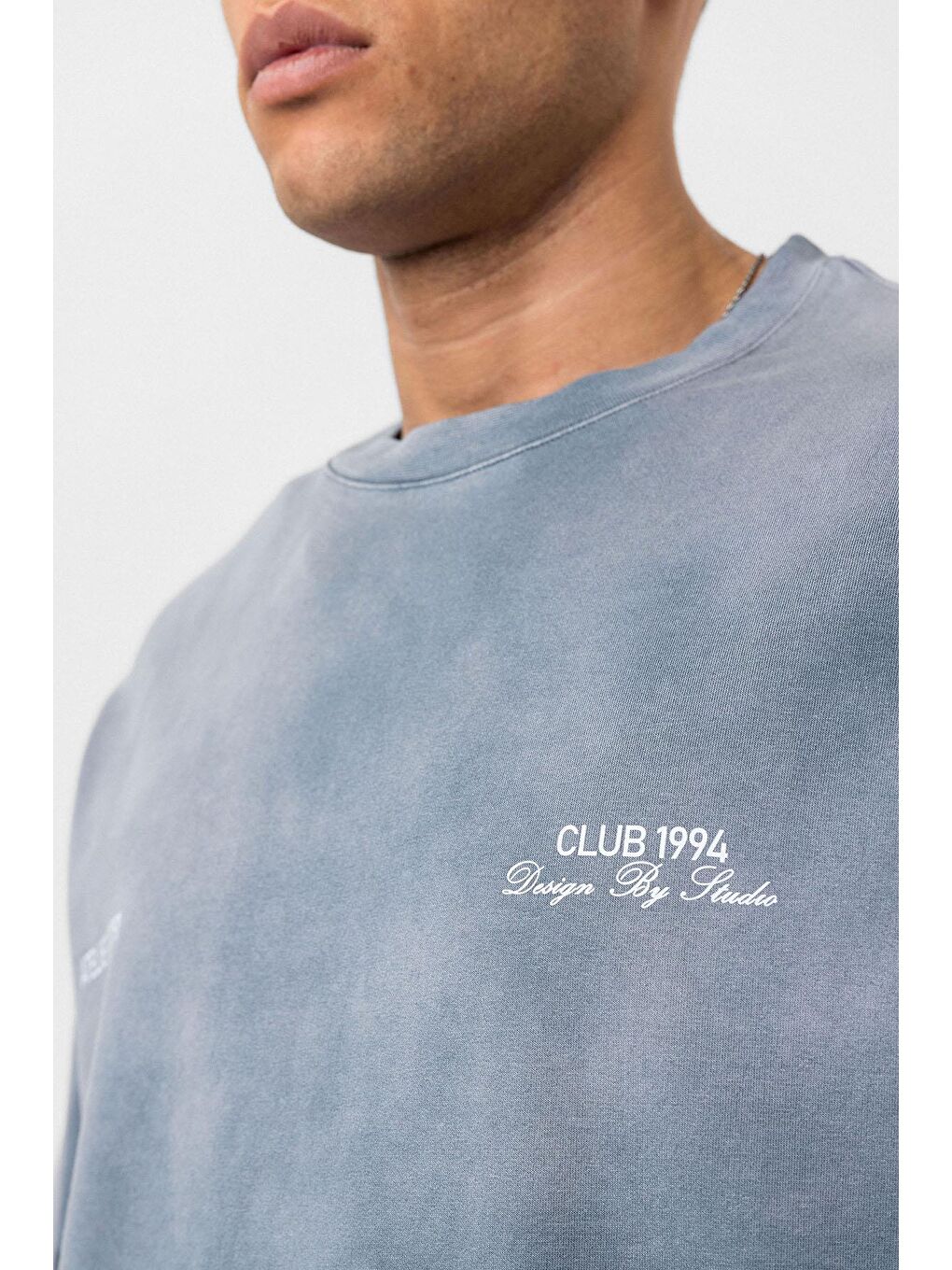 Yıkamalı Oversize Tişört Gri-4