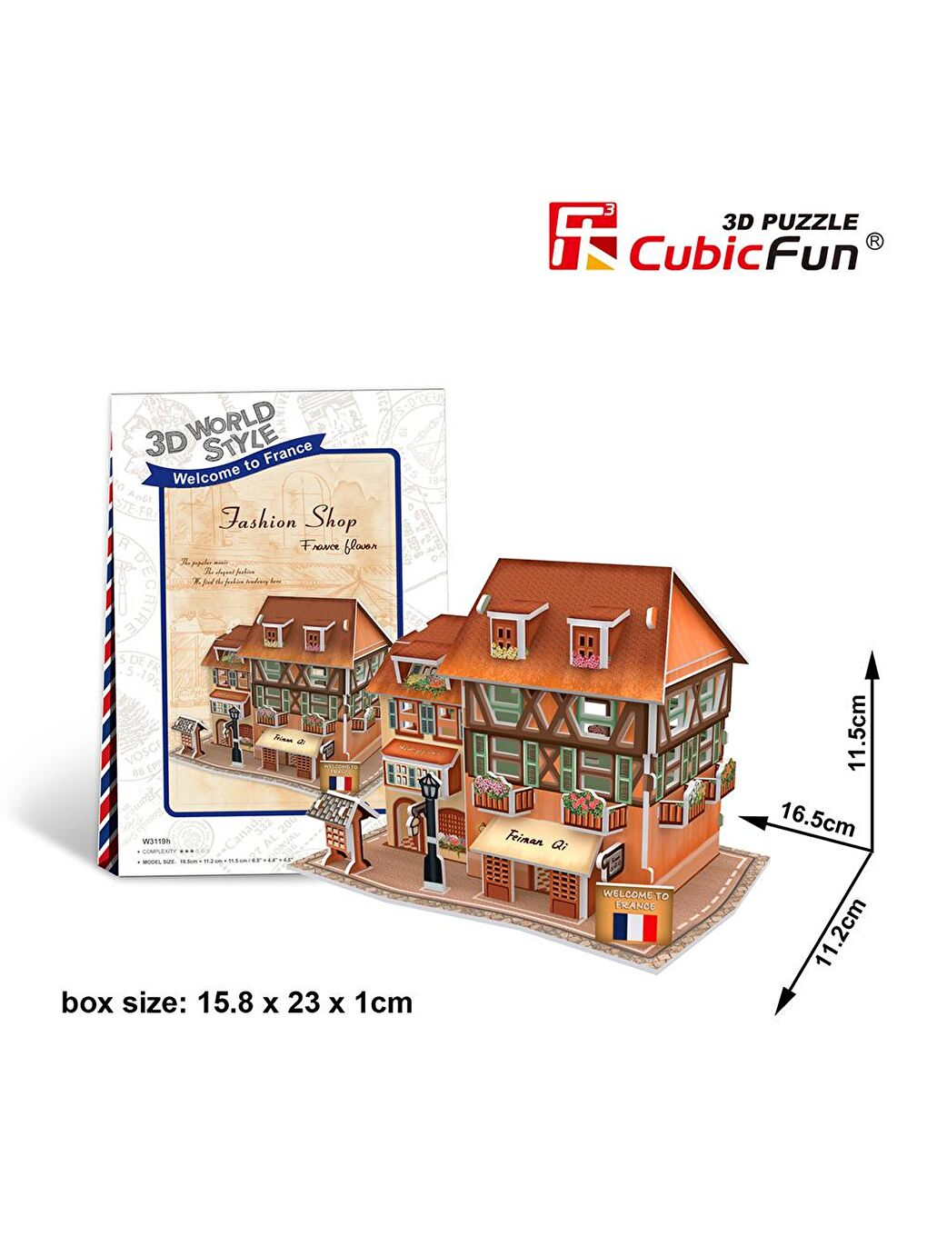 Cubic Fun Karışık 3D 31 Parça Puzzle Fransız Moda Mağazası - 3