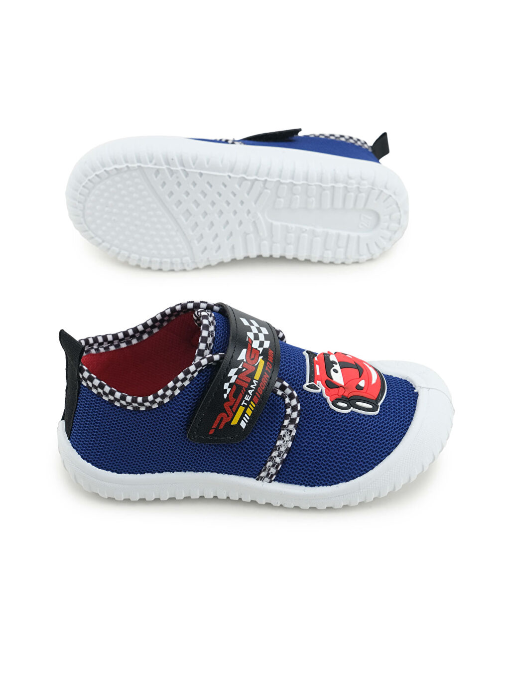 Mavi Yazlık Erkek Çocuk Rahat Taban Cırt Cırtlı Ayarlanabilir Keten Ayakkabı-4
