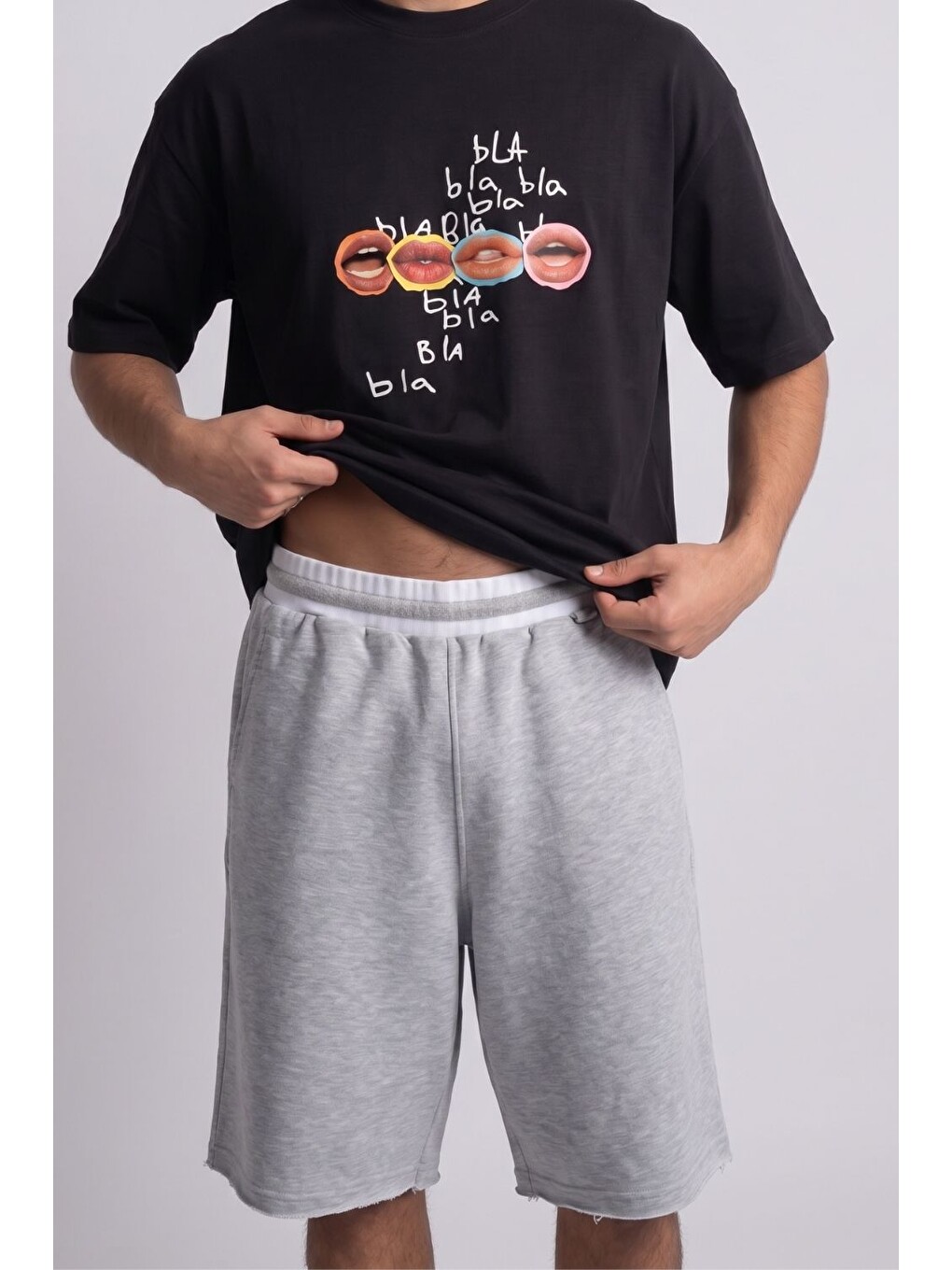 Erkek Yang Gri Jorts-3