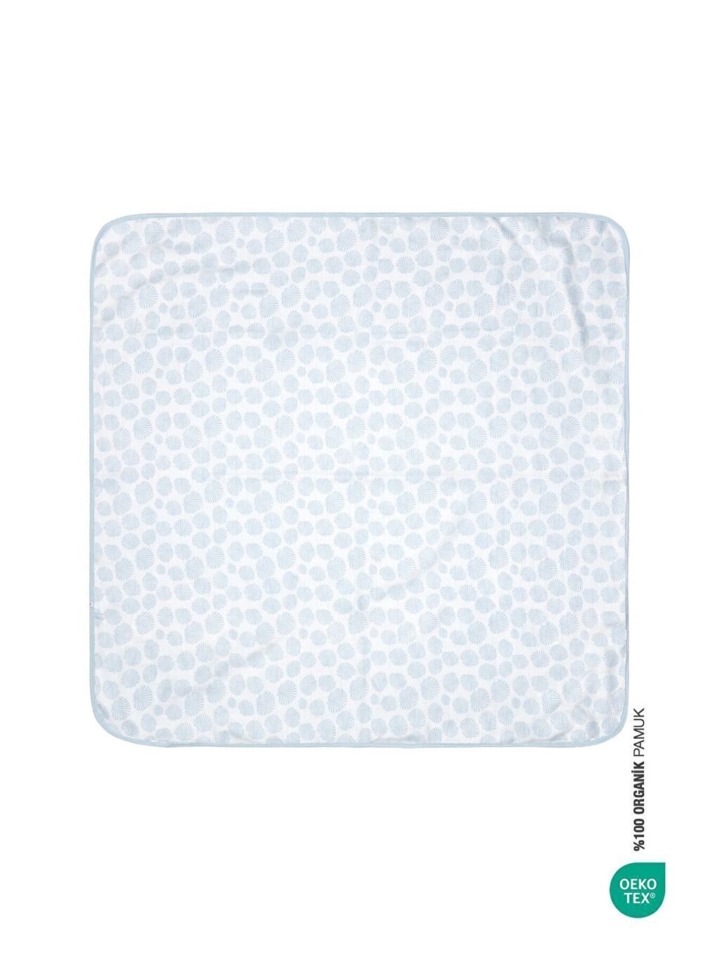 BebeMarin Seashell Müslin Battaniye 120x120 Mavi-3