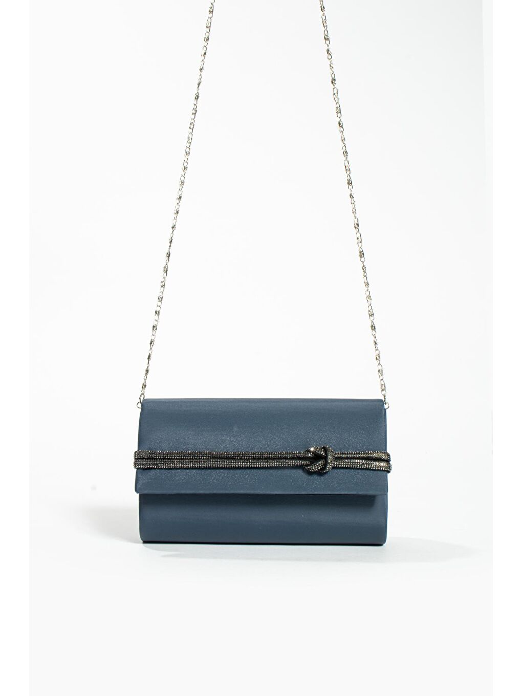 Lacivert Taşlı Düğüm Biye Silindir Kadın Abiye Gece Çantası BAG525-23-3