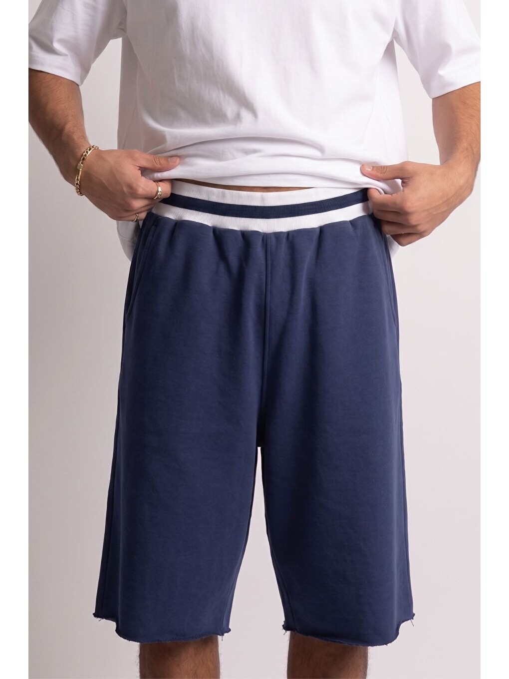 Erkek Yang Lacivert Jorts-2