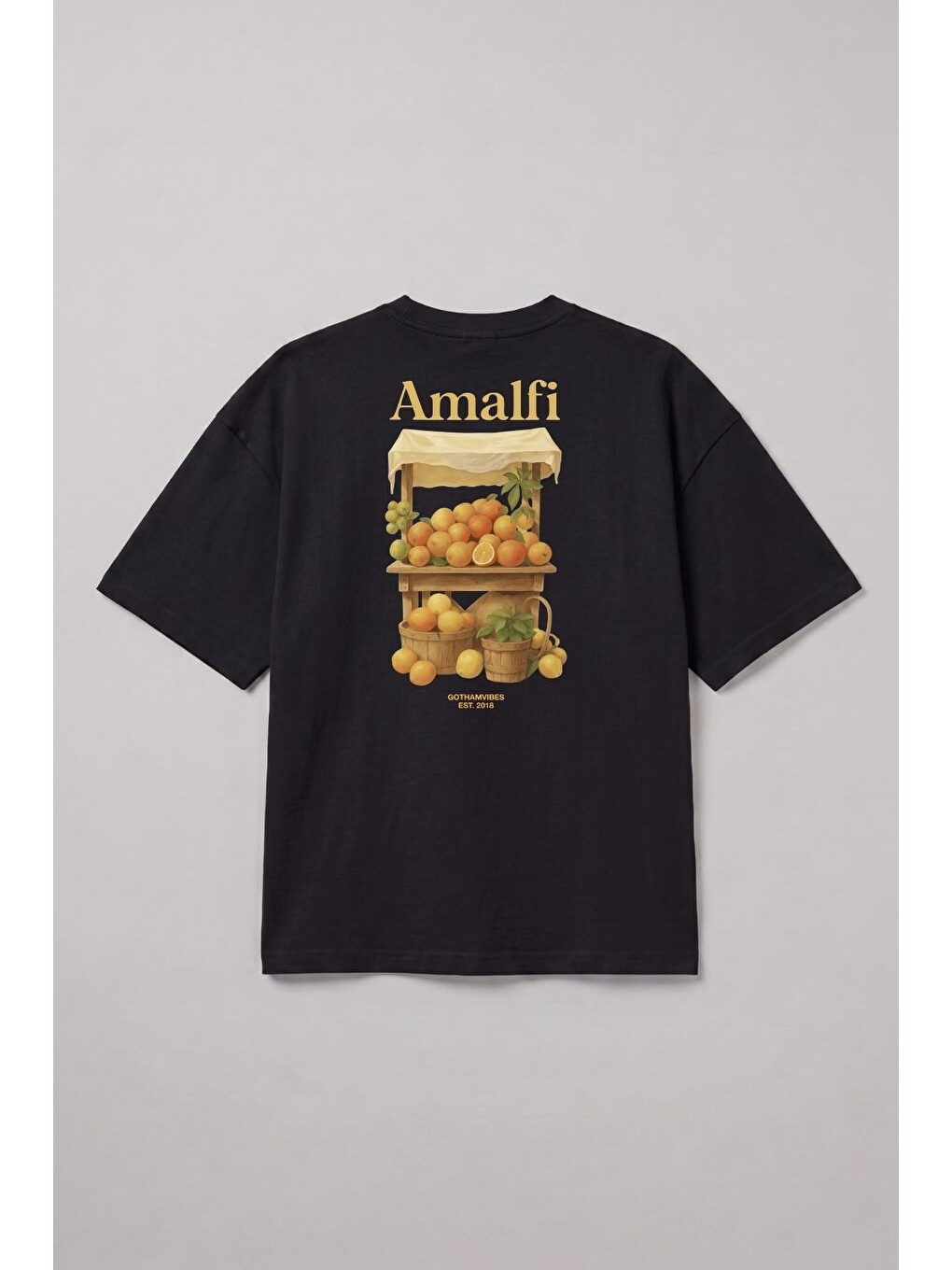 Amalfi Oversize Siyah Tişört