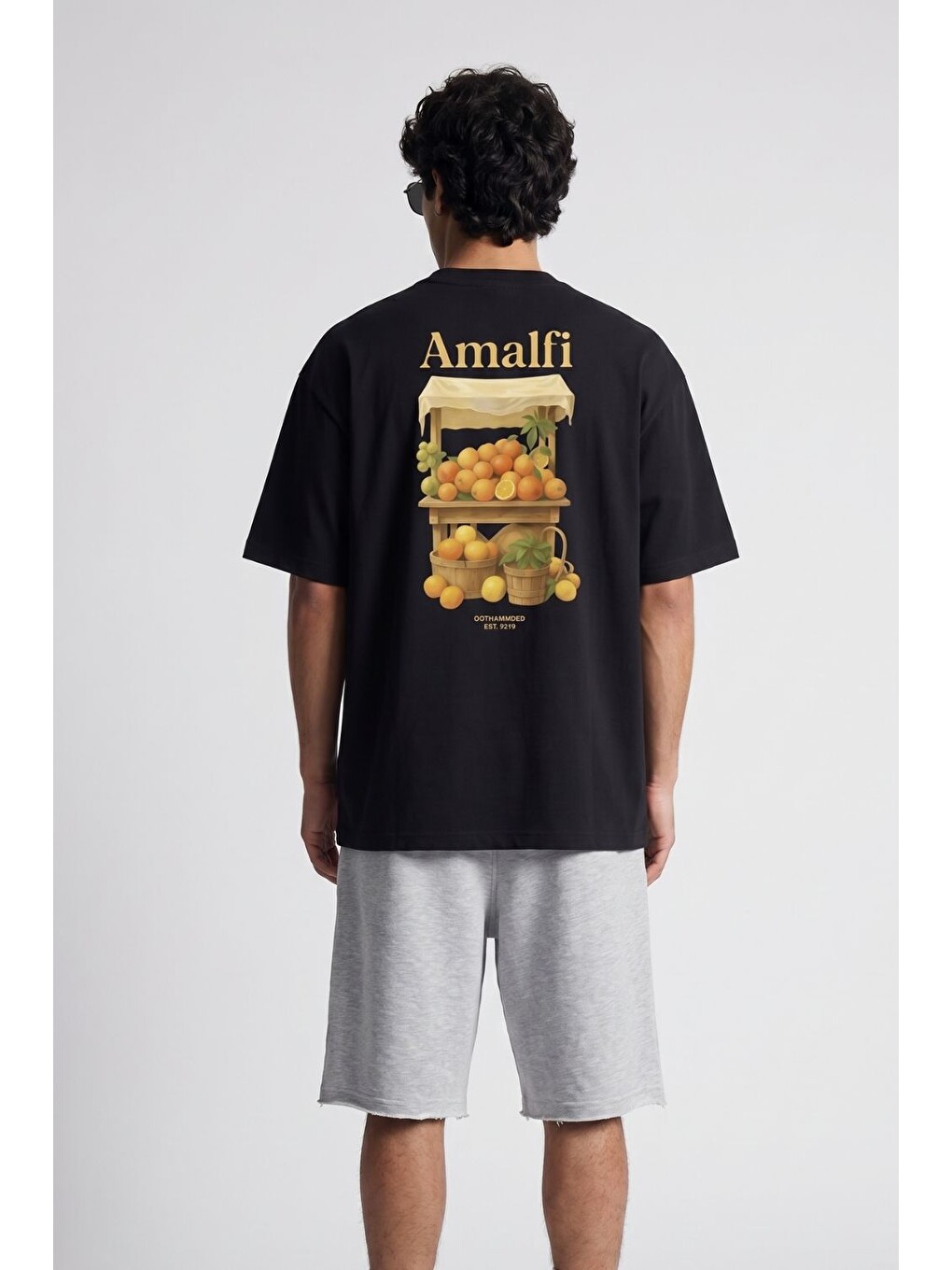 Amalfi Oversize Siyah Tişört-2