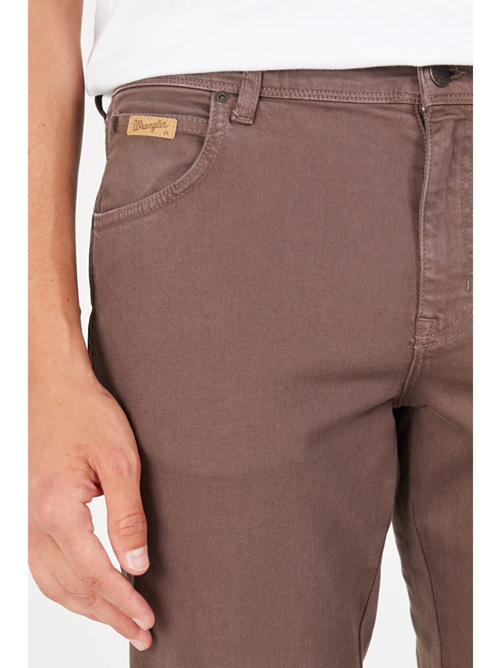 Kahverengi Dar Kesim Esnek Pantolon-4