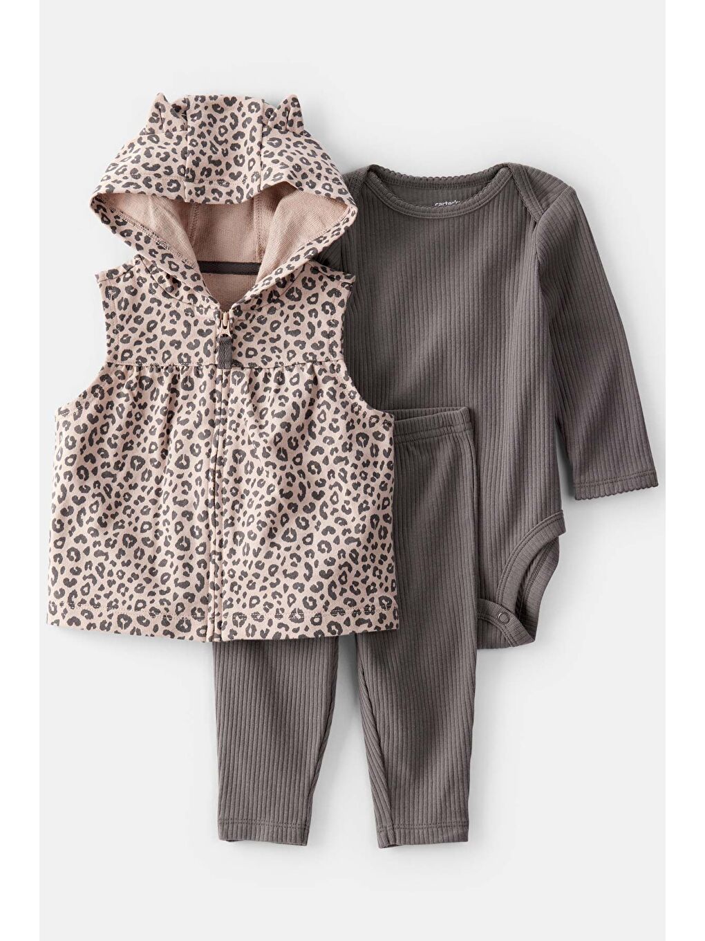 Kız Bebek Kahverengi Yelekli Set