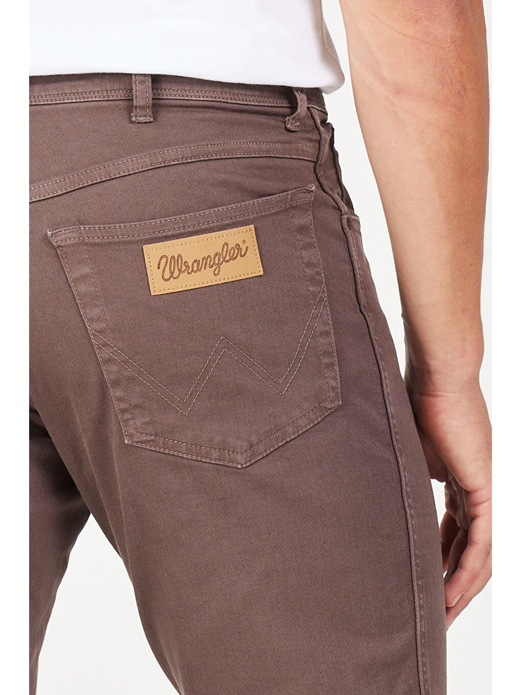 Kahverengi Dar Kesim Esnek Pantolon-5