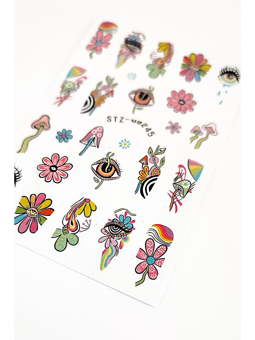 New Obsessions Pembe Retro Hippie Desenli Tırnak Stickerı  Nail Art Süsü - 1