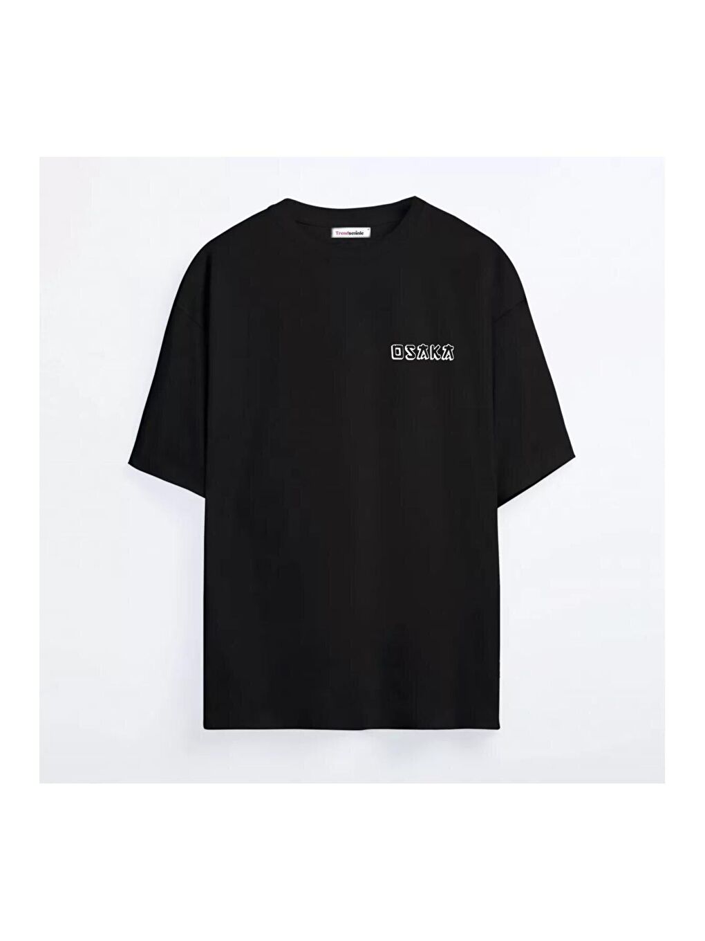 Trendseninle Siyah Oversize T-shirt Baskılı Osaka Tişört - 1