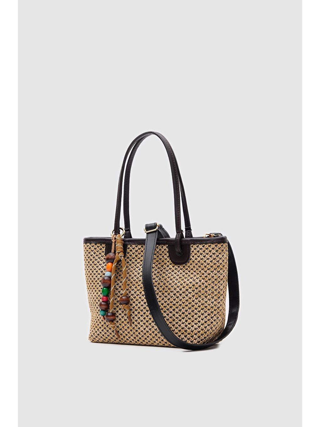 Roen Hasır Omuz Çantası Kahverengi-1