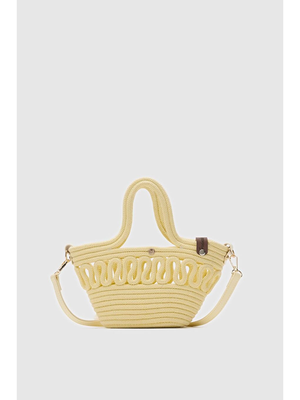 Ortega Handmade Mini Hasır Çapraz Çanta Sarı