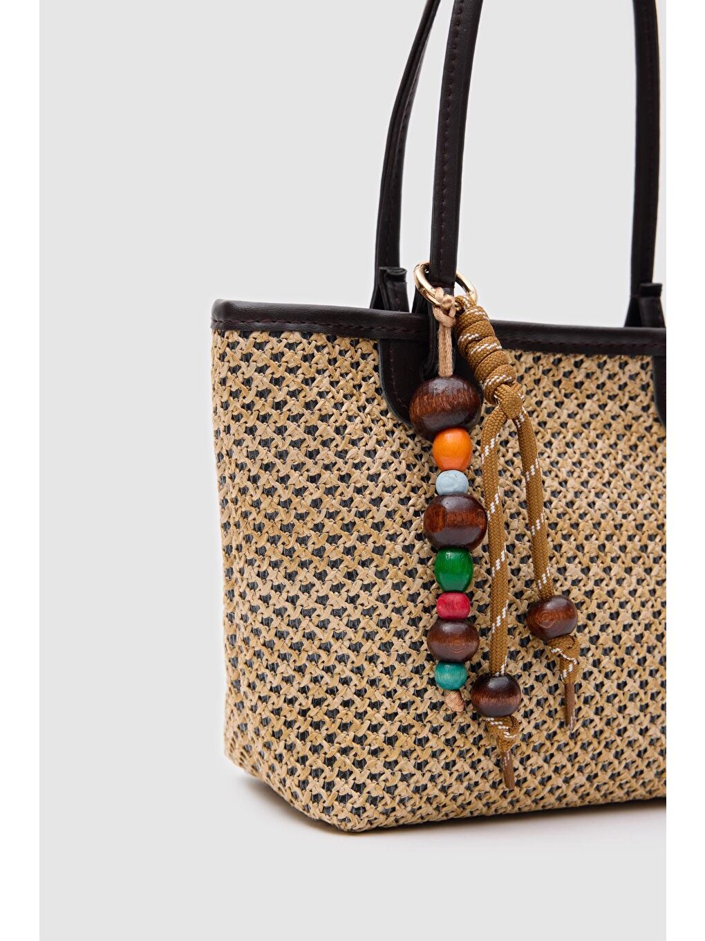 Roen Hasır Omuz Çantası Kahverengi-3