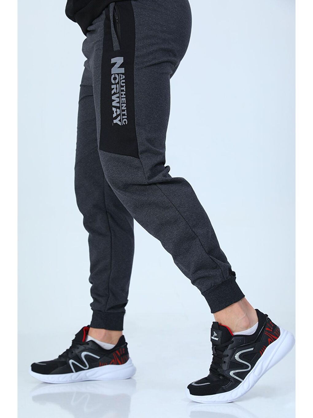 Antrasit Ribanalı Joger Erkek Eşofman Altı