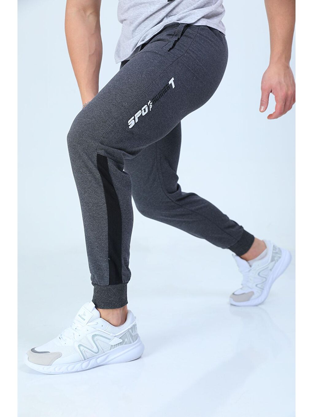 Antrasit Ribanalı Joger Erkek Eşofman Altı