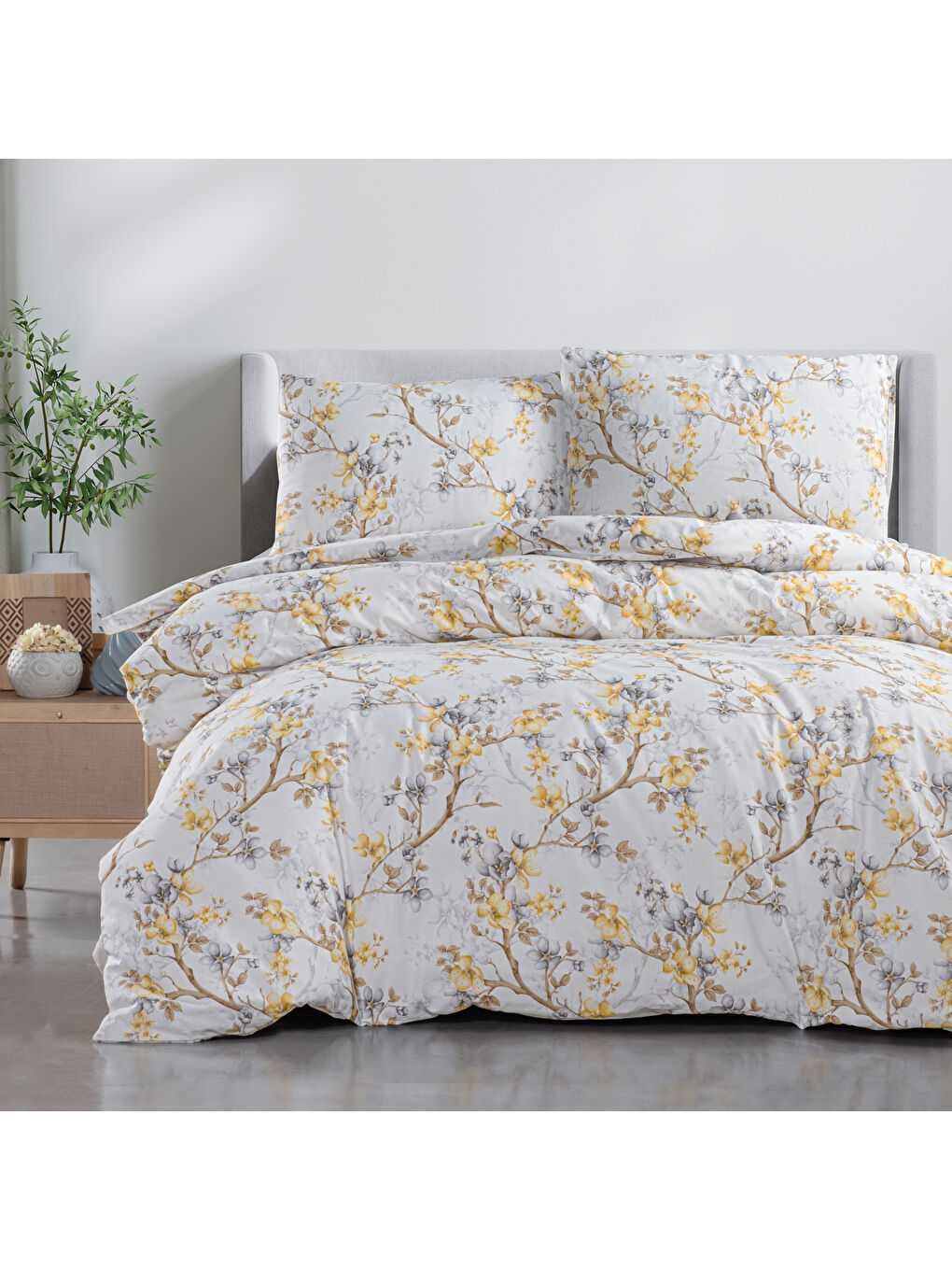 Ekru Home Chic Çift Kişilik Nevresim Takımı-4 Parça