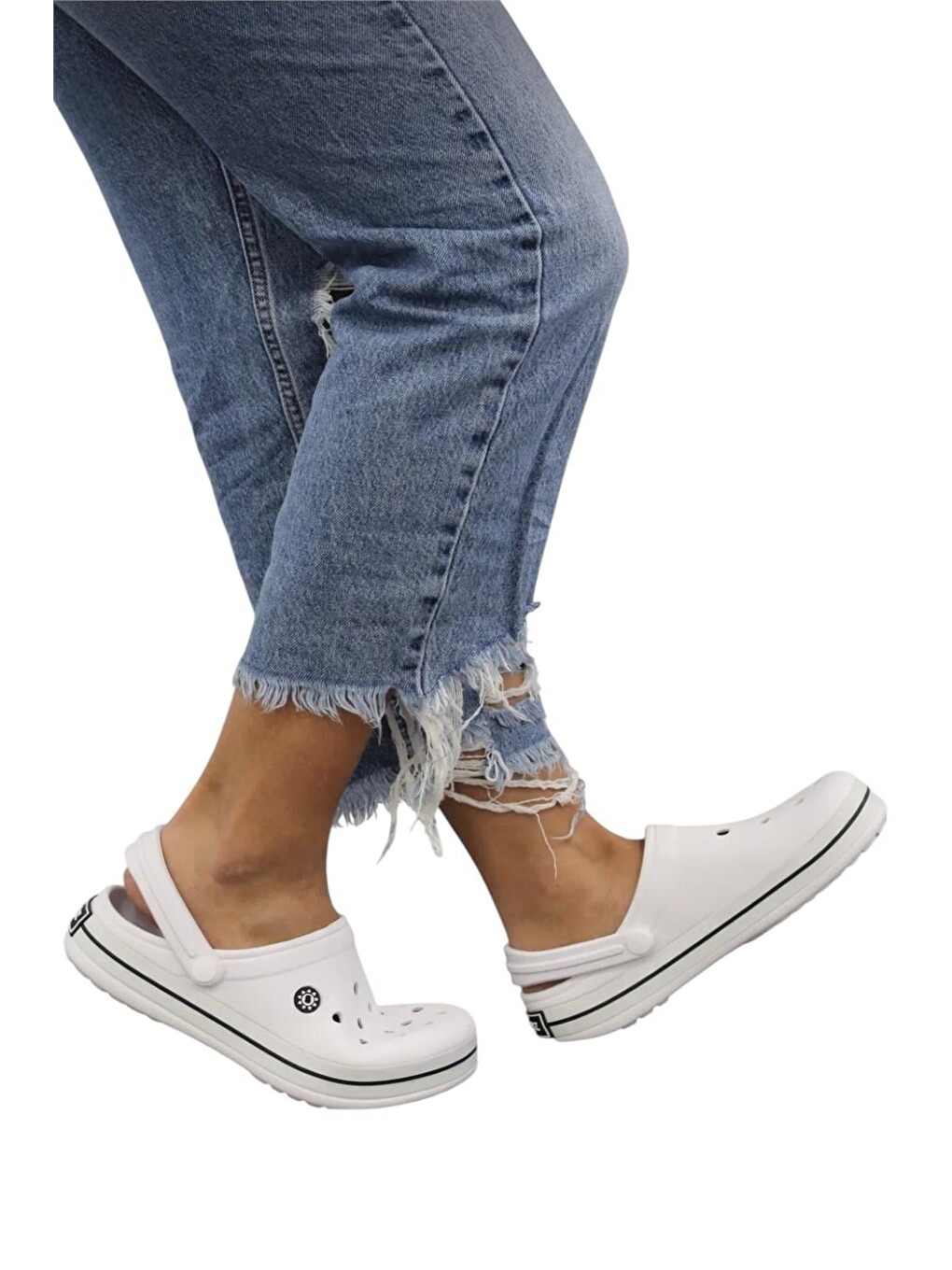 Unisex Comfort Hafif Medikal Hemşire Sabo Terlik Beyaz-5