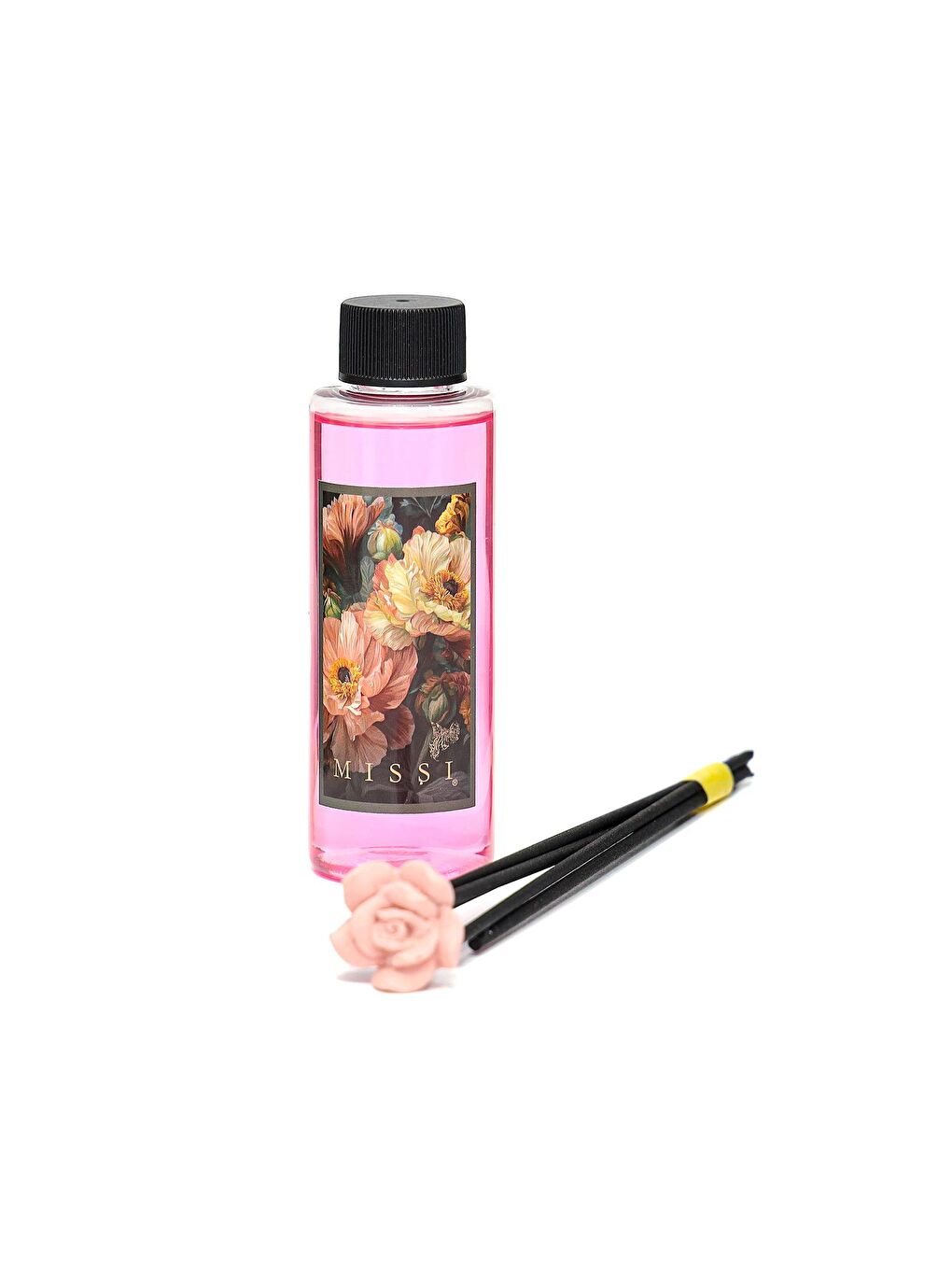 Pembe 110 ml Garden Rose-Pudra Signature Yedek Esans Ve Bambu Çubuk Seti