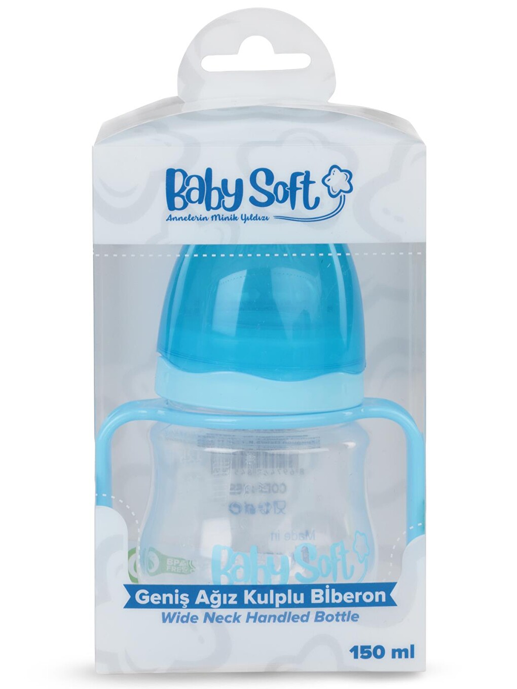 Genıs Agız Kulplu Bıberon 150 Ml - Mavi-3