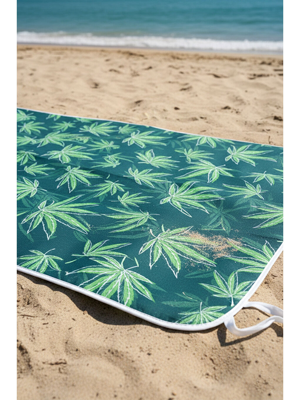 Yeşil Katlanabilir Su Geçirmez Plaj Halısı Kamp Bahçe Balkon Matı 01 Çınar-1