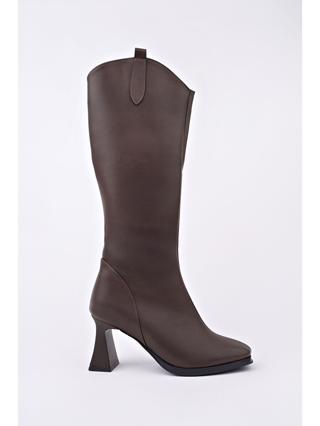 Kahverengi ASTORİA Küt Burun Yandan Fermuarlı Topuklu Kadın Çizme-2