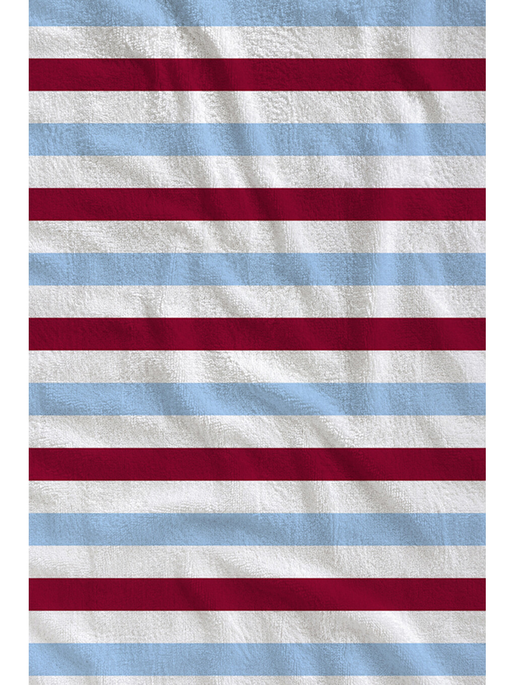 Nautical Kırmızı Mavi Beyaz Çizgili Desenli 70x150 Plaj Havlusu - Dijital Baskılı Banyo Havlusu-1