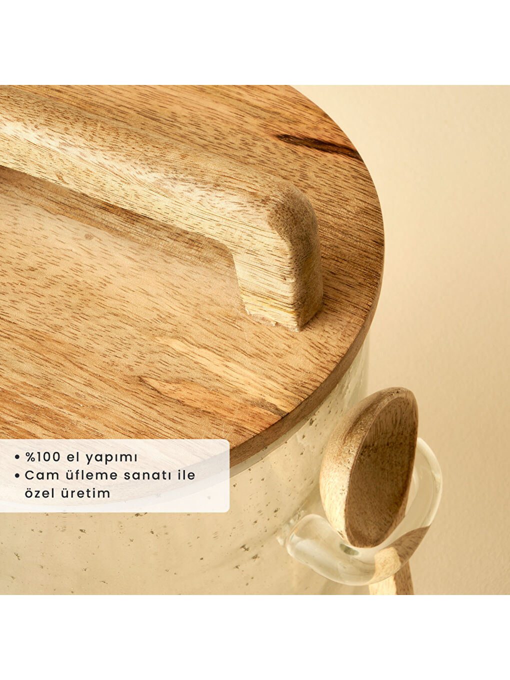 Bej Kers Mango Kapaklı Kaşıklı Kavanoz Naturel (2200 ml)-1