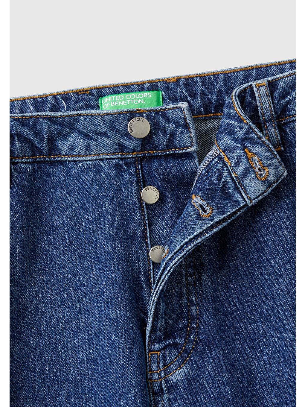 United Colors Of Benetton Erkek Mavi %100 Pamuk Dört Cepli Düz Paça Denim Pantolon - 5