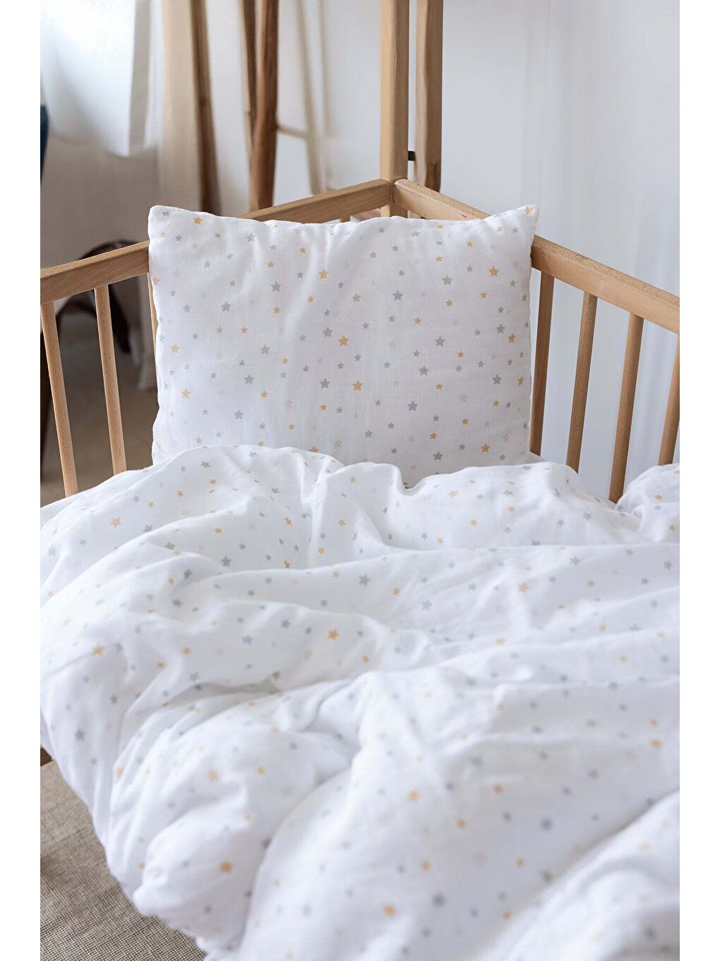 Ekru Dreamer Organik Pamuk Müslin Çocuk Nevresim Takımı-2