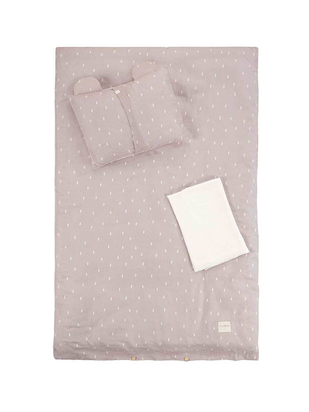 Tiny Bear Organik Pamuk Müslin Çocuk Nevresim Takımı Bej-3