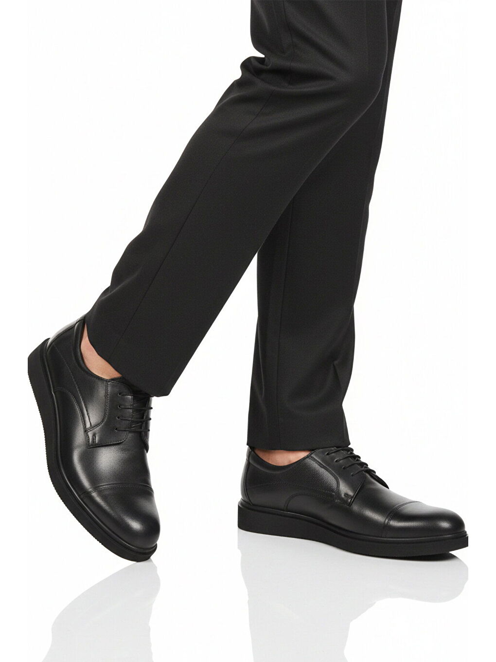 Siyah Baskılı Hakiki Deri Erkek Casual Ayakkabı 917 M