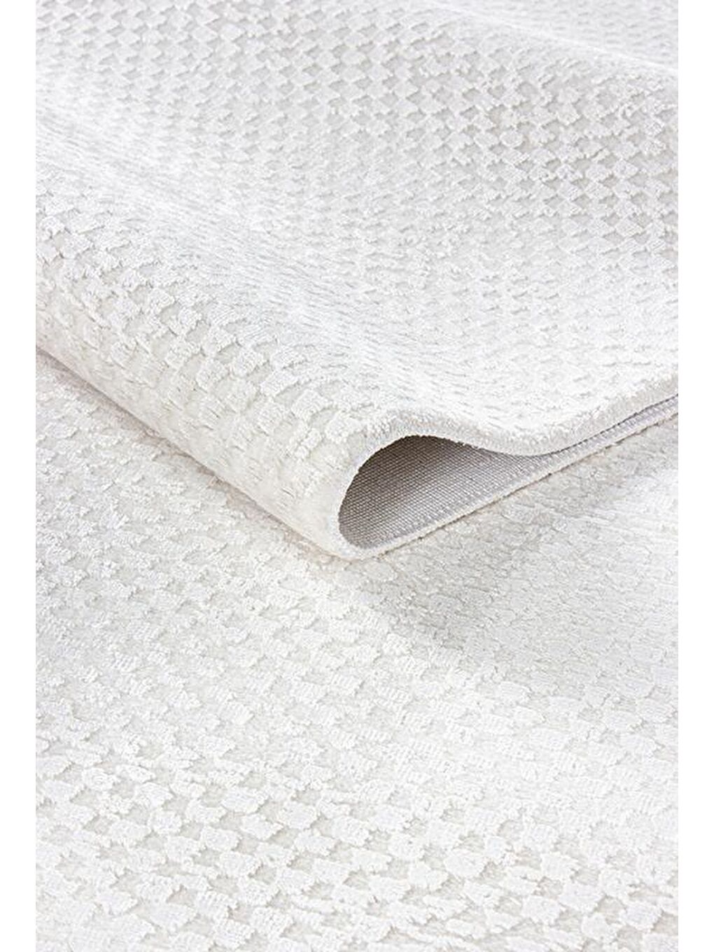 Beyaz Mirissa 9413 Akrilik Dokuma Halı Salon Oturma Odası Halısı-80x150-1
