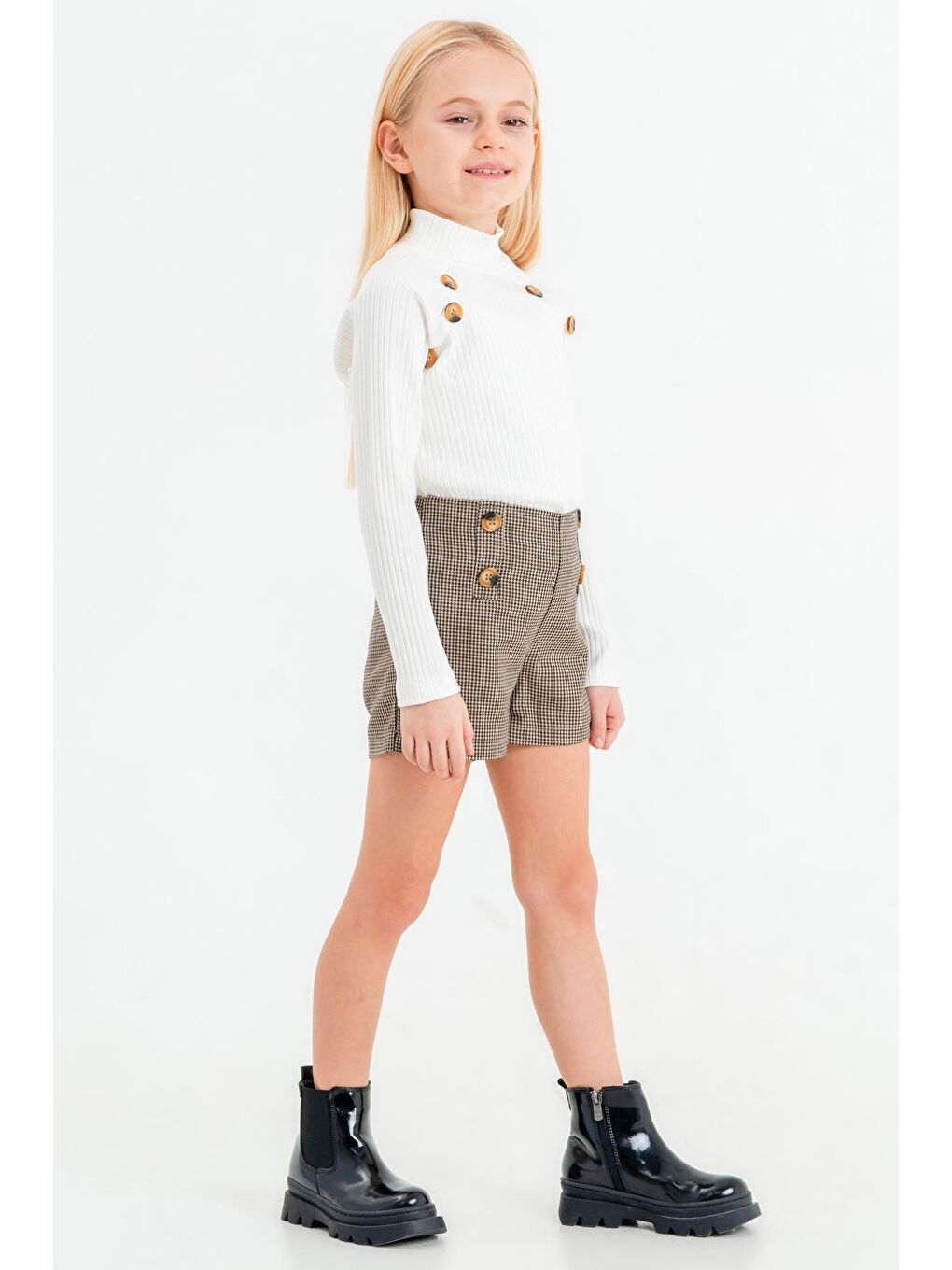 Kız Çocuk Siyah Reglam Kollu 3-7 Yaş Takım - 23443-4-1