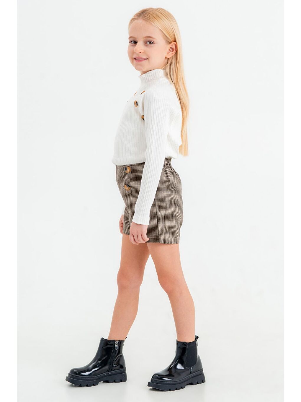 Kız Çocuk Siyah Reglam Kollu 3-7 Yaş Takım - 23443-4-2