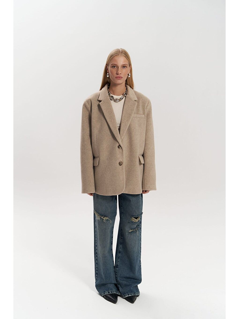 Bej Howell Taupe Blazer Ceket-1