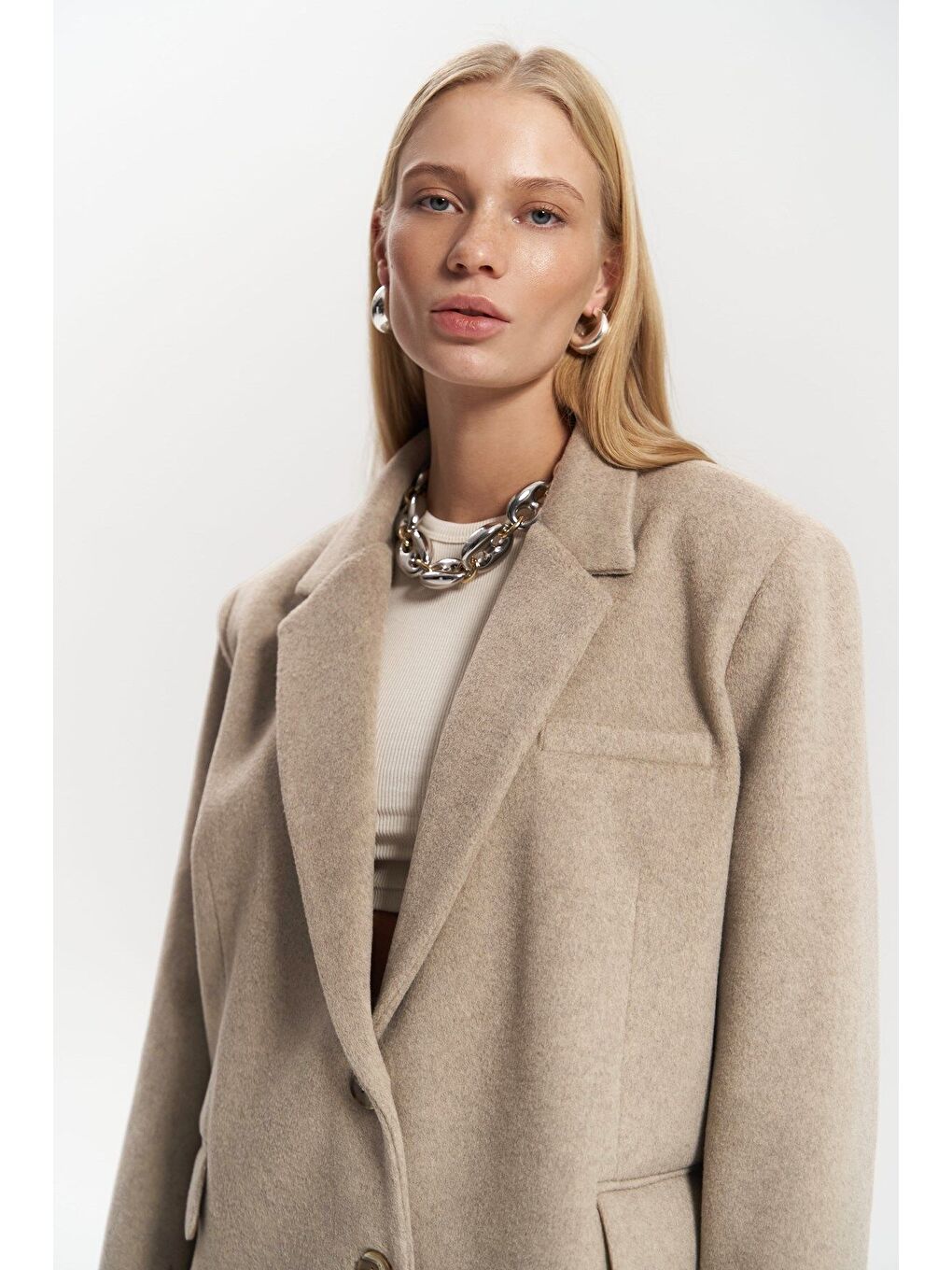 Bej Howell Taupe Blazer Ceket-2