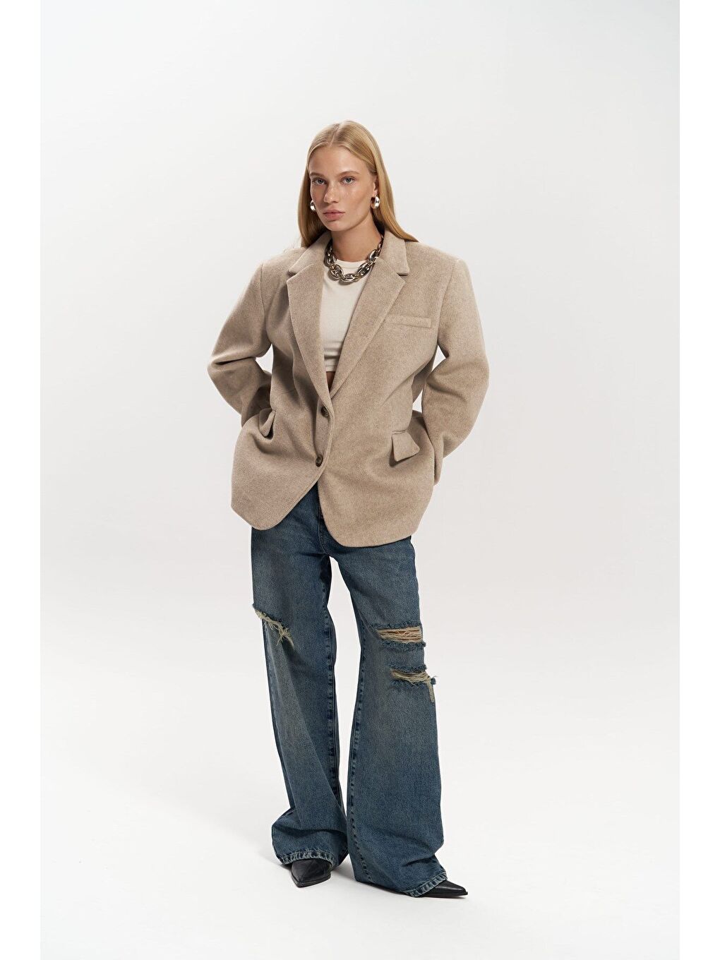 Bej Howell Taupe Blazer Ceket-5