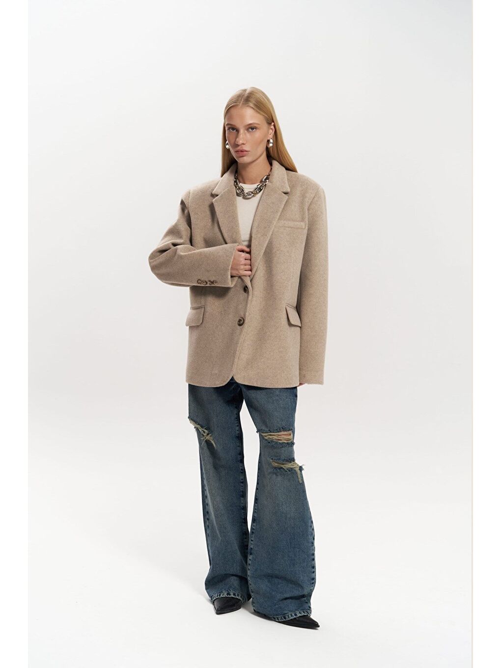 Bej Howell Taupe Blazer Ceket-6