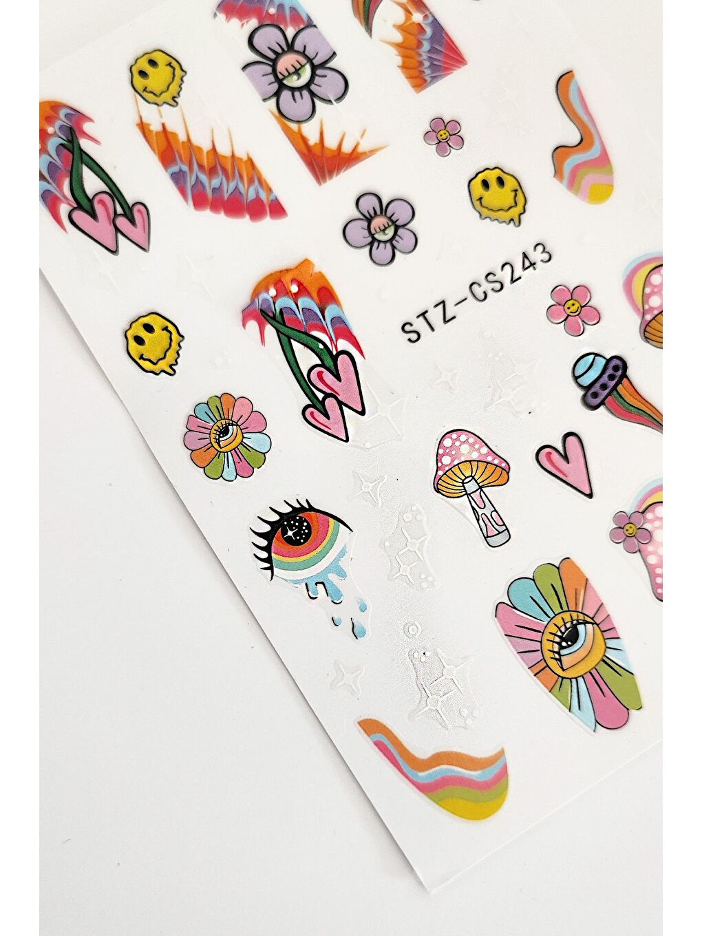 New Obsessions Mor Retro Hippie Desenli Tırnak Stickerı  Nail Art Süsü - 2