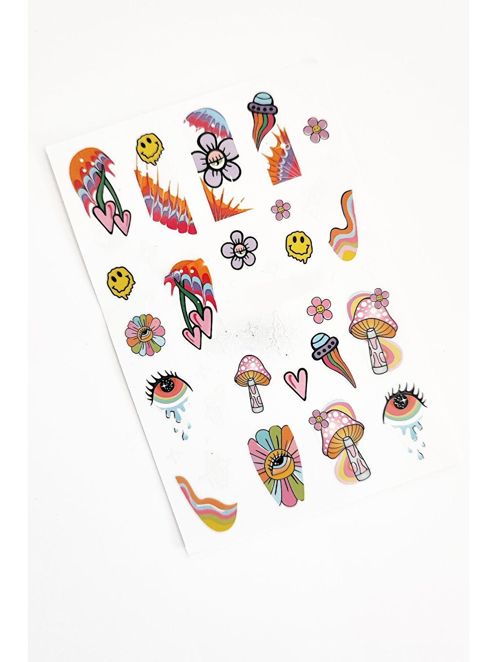 New Obsessions Mor Retro Hippie Desenli Tırnak Stickerı  Nail Art Süsü - 3