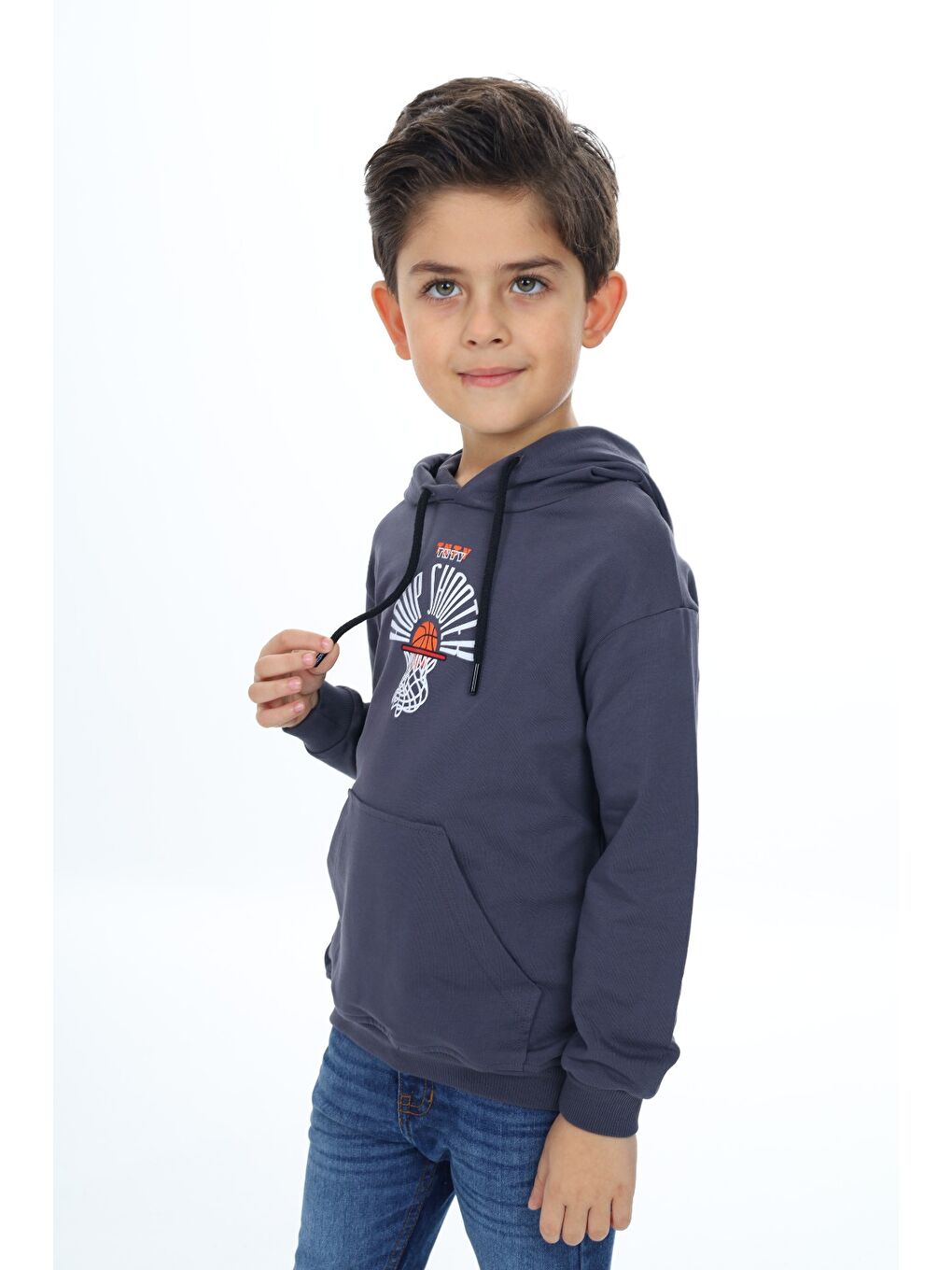 Toontoykids Gri Erkek Çocuk Baskılı Sweatshirt