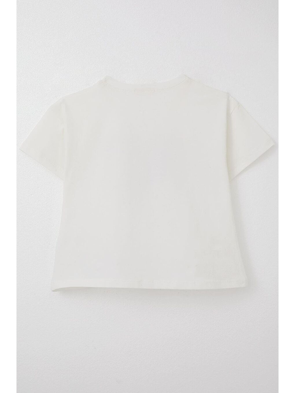 Kız Çocuk Tişört Çiçek Baskılı Ekru (8-14 Yaş)-1