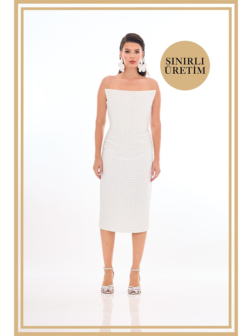Limited Edition | Rosalinda Beyaz Midi Elbise