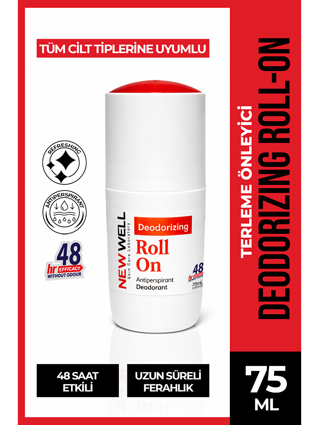 Deodorizing Roll On Terleme Önleyici Koltuk Altı Roll On (Kırmızı) 75 ML