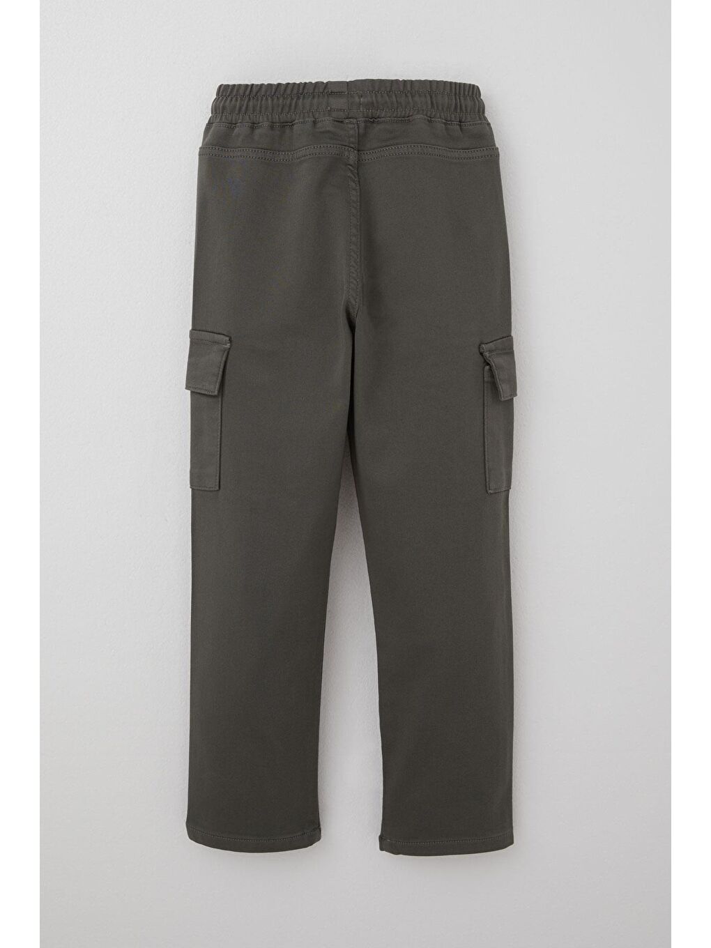 Erkek Çocuk Pantolon Kargo Cepli Beli Lastikli Haki Yeşil (6-10 Yaş)-1