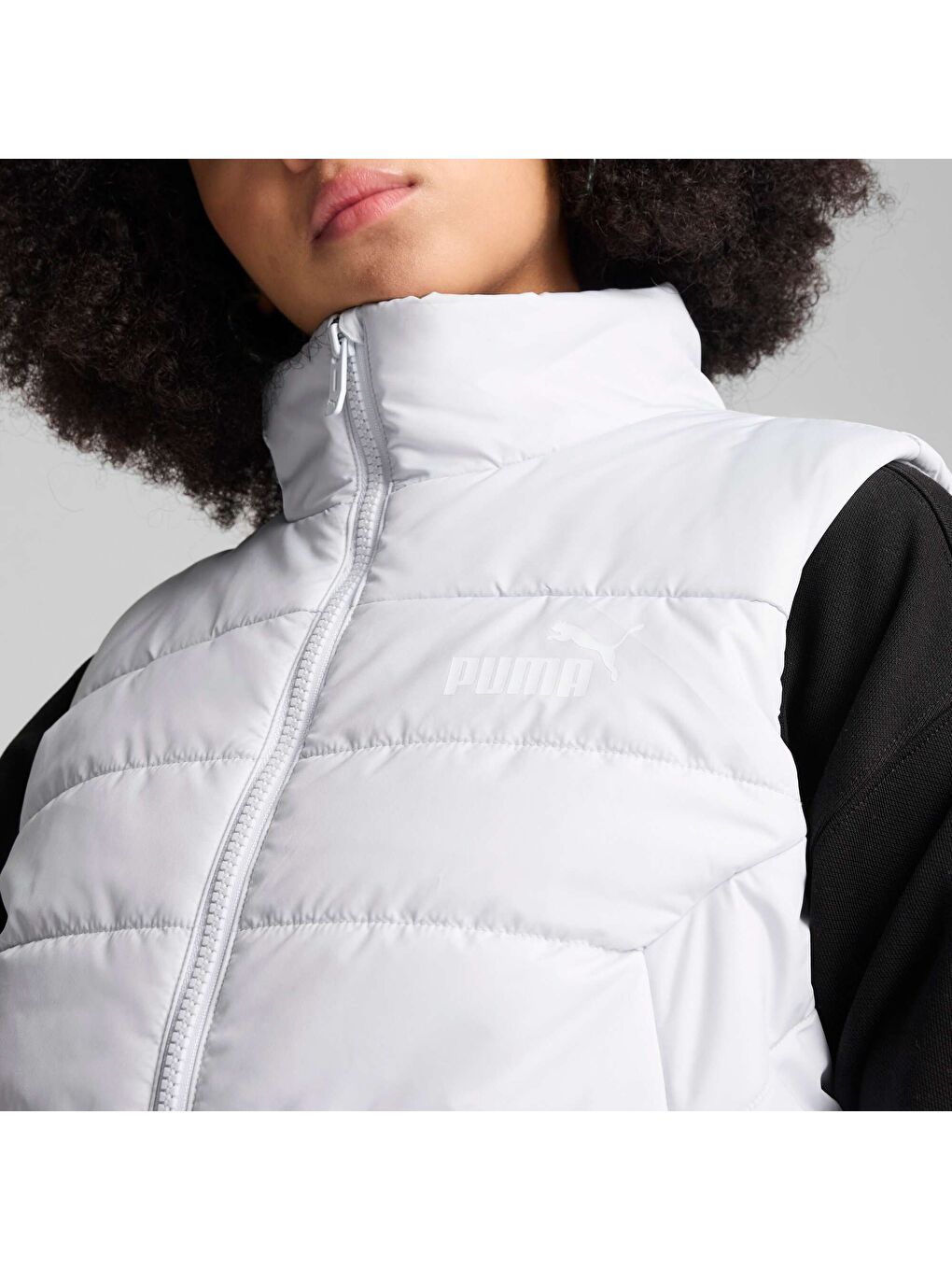 Gri ESSENTIALS Kadın Şişme Yelek-3