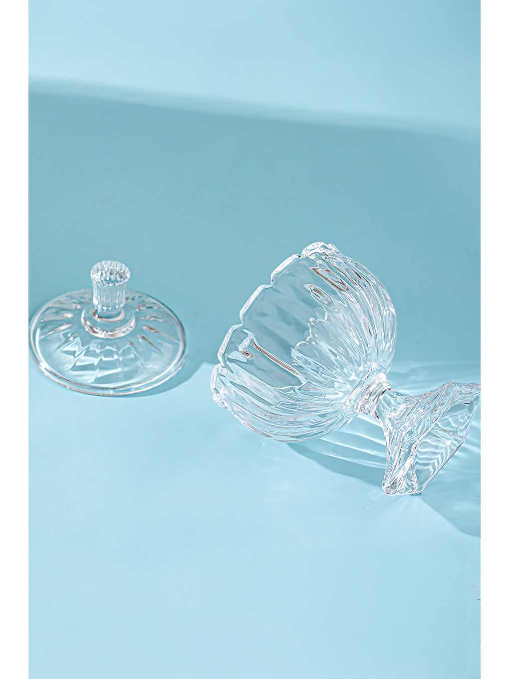 Renksiz Sur-31 Cam Ayaklı Şekerlik Sunumluk Lokumluk Kahve Yanı Drajelik 150 ml