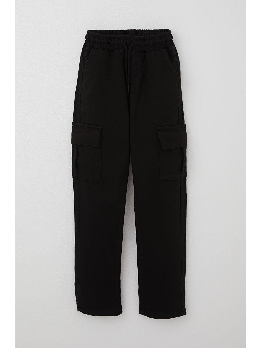 Erkek Çocuk Pantolon Kargo Cepli Beli Lastikli Siyah (6-10 Yaş)